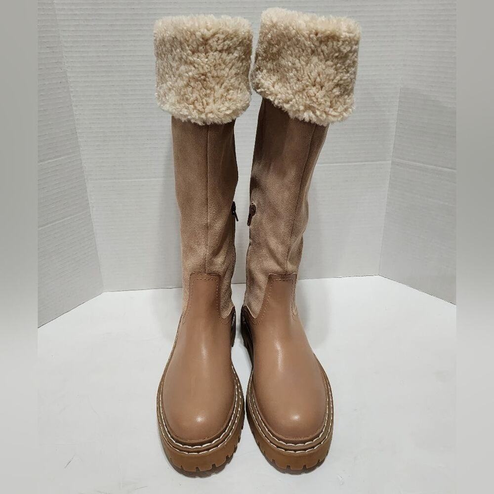 Splendid Antonia faux fur trimmed warm sand leather boots Women's size 8 new!!‎ - Picture 7 of 13
